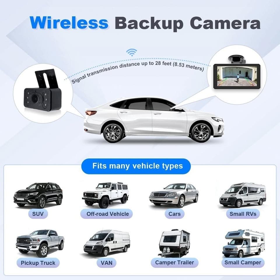 6.1" Portable Car Screen Wireless CarPlay Android Auto 1080P Backup Camera - Thumbnail 8