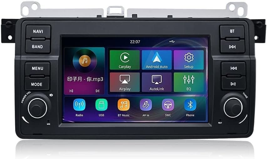 BMW E46 7" Linux CarPlay Screen Wireless CarPlay Android Auto Bluetooth - Thumbnail 3