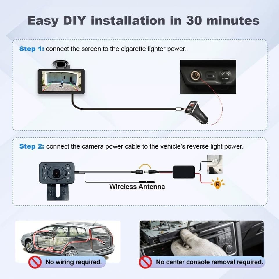 6.1" Portable Car Screen Wireless CarPlay Android Auto 1080P Backup Camera - Thumbnail 5