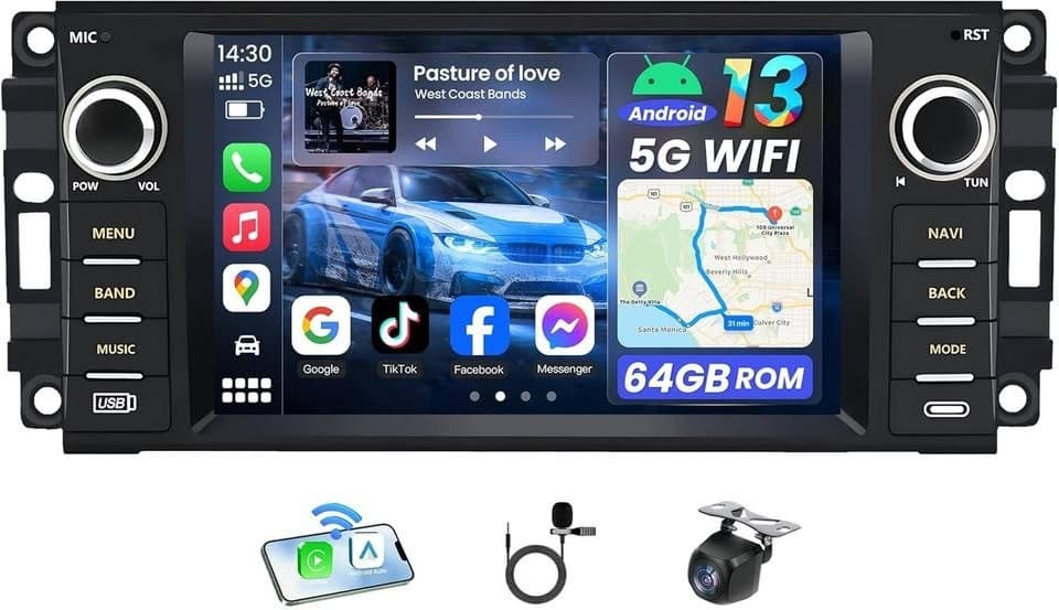 Dodge RAM 1500 2500 3500 2009-2012 7" IPS CarPlay Android 13 64GB Stereo - Thumbnail 9