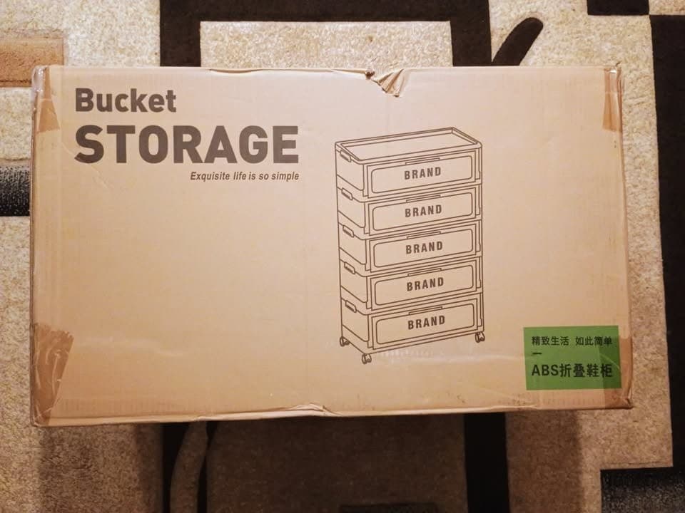 FoldTrend 300QT 5-Tier Stackable Storage Cabinet Magnetic Door Wheels...
