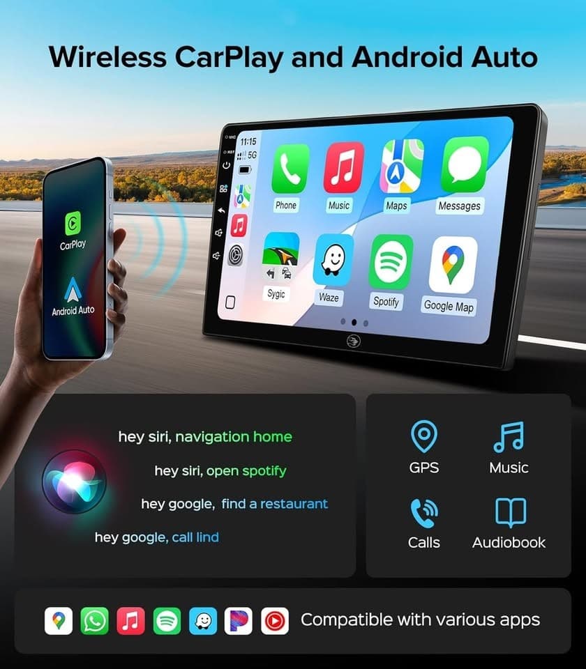 Toyota Corolla 2008-2013 QLED Car Stereo CarPlay Android Auto Linux - Thumbnail 6