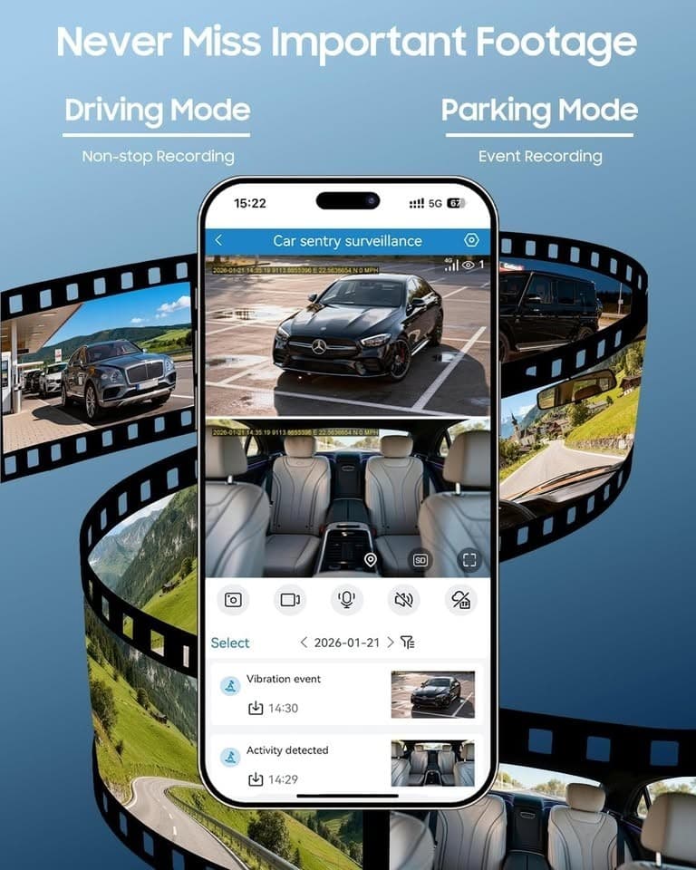 XEGA 4G 2K Dual Dash Cam Anti‑Theft OBD 24/7 Sentry GPS Tracking - Thumbnail 10