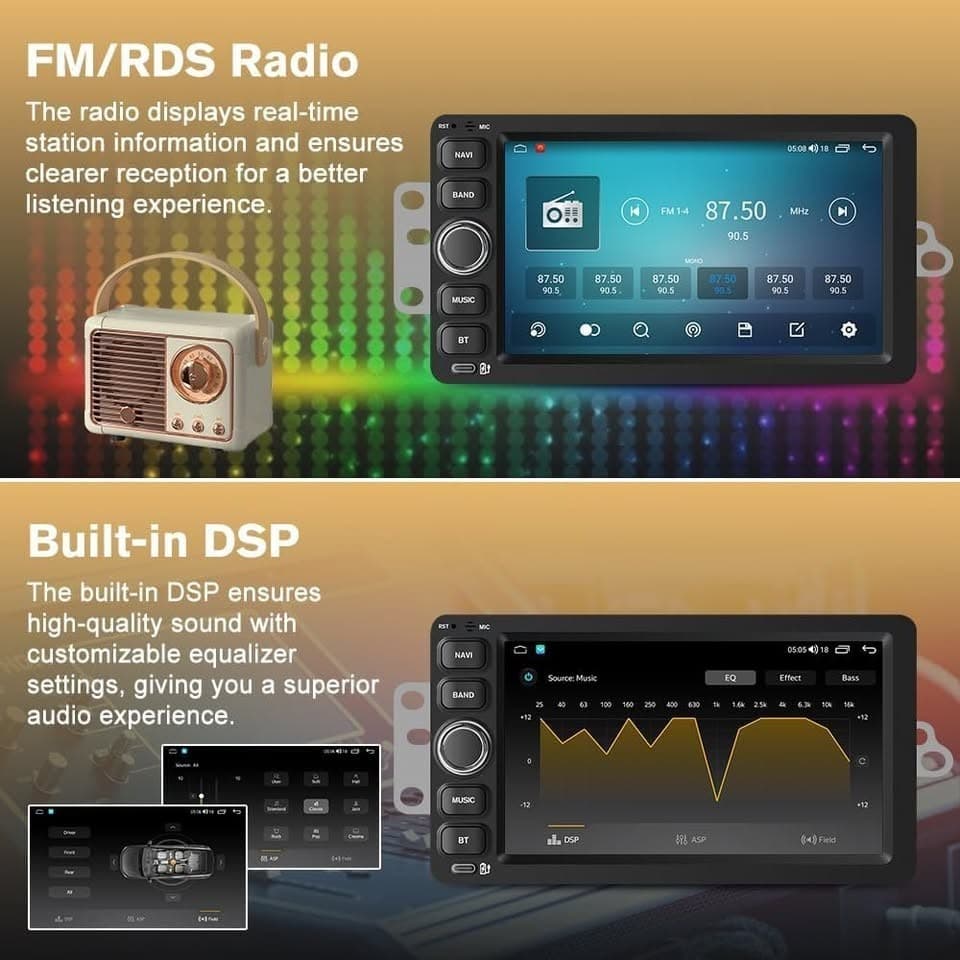 Junsun Android 15 Car Stereo 7" 4+64GB CarPlay for GM Trucks 2003-2006 - Thumbnail 4