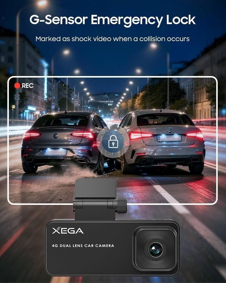 XEGA 4G 2K Dual Dash Cam Anti‑Theft OBD 24/7 Sentry GPS Tracking - Thumbnail 4