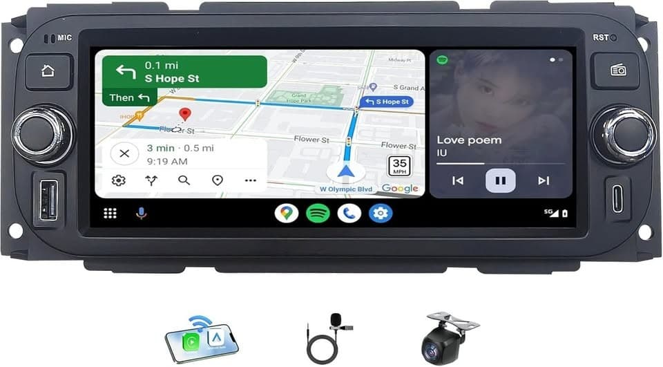 Dodge Ram 02‐06 Car Radio Wireless CarPlay Android Auto 6.8" IPS - Thumbnail 7