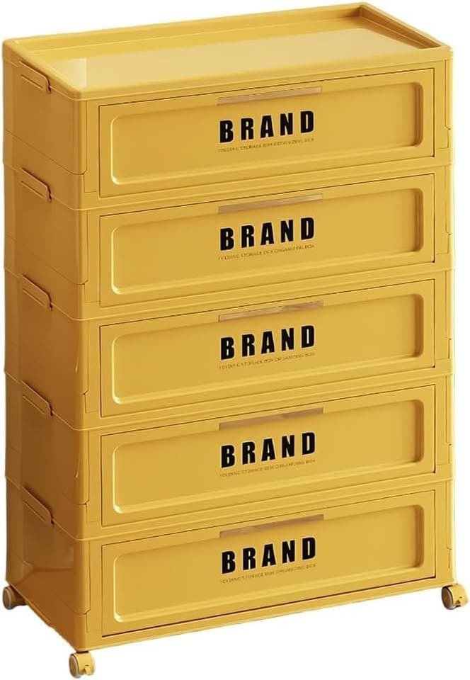 FoldTrend 300QT 5-Tier Stackable Storage Cabinet Magnetic Door Wheels... - Thumbnail 7