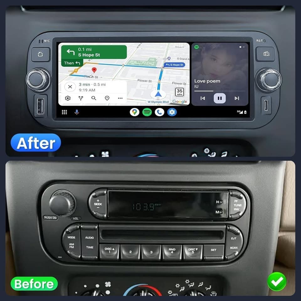 Dodge Ram 02‐06 Car Radio Wireless CarPlay Android Auto 6.8" IPS - Thumbnail 4