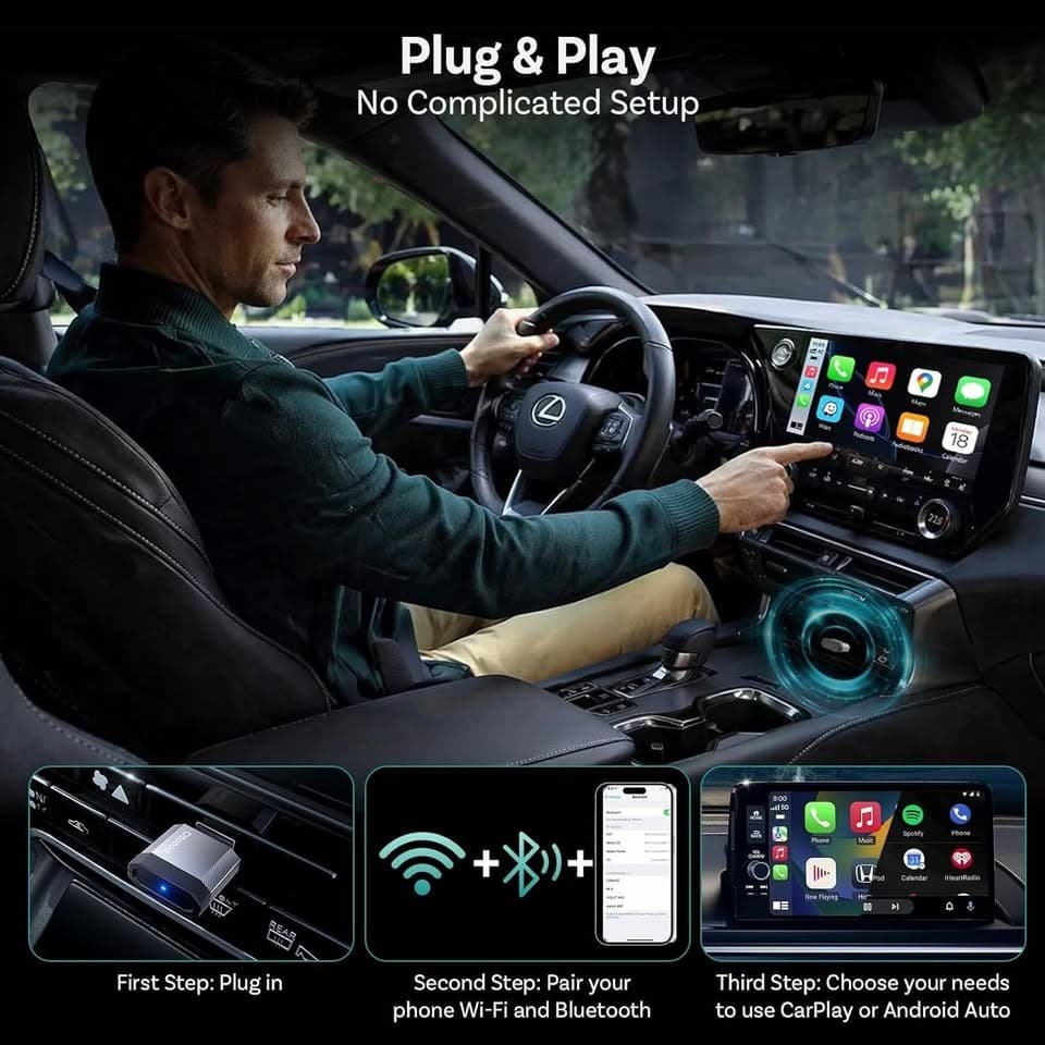 OTTOCAST Mini Nova Wireless CarPlay Android Auto Adapter USB For iOS Android - Thumbnail 4
