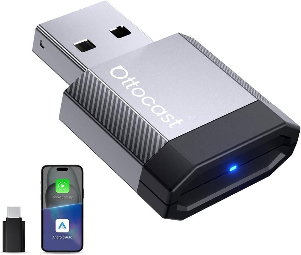OTTOCAST Mini Nova Wireless CarPlay Android Auto Adapter USB For iOS Android - Thumbnail 3