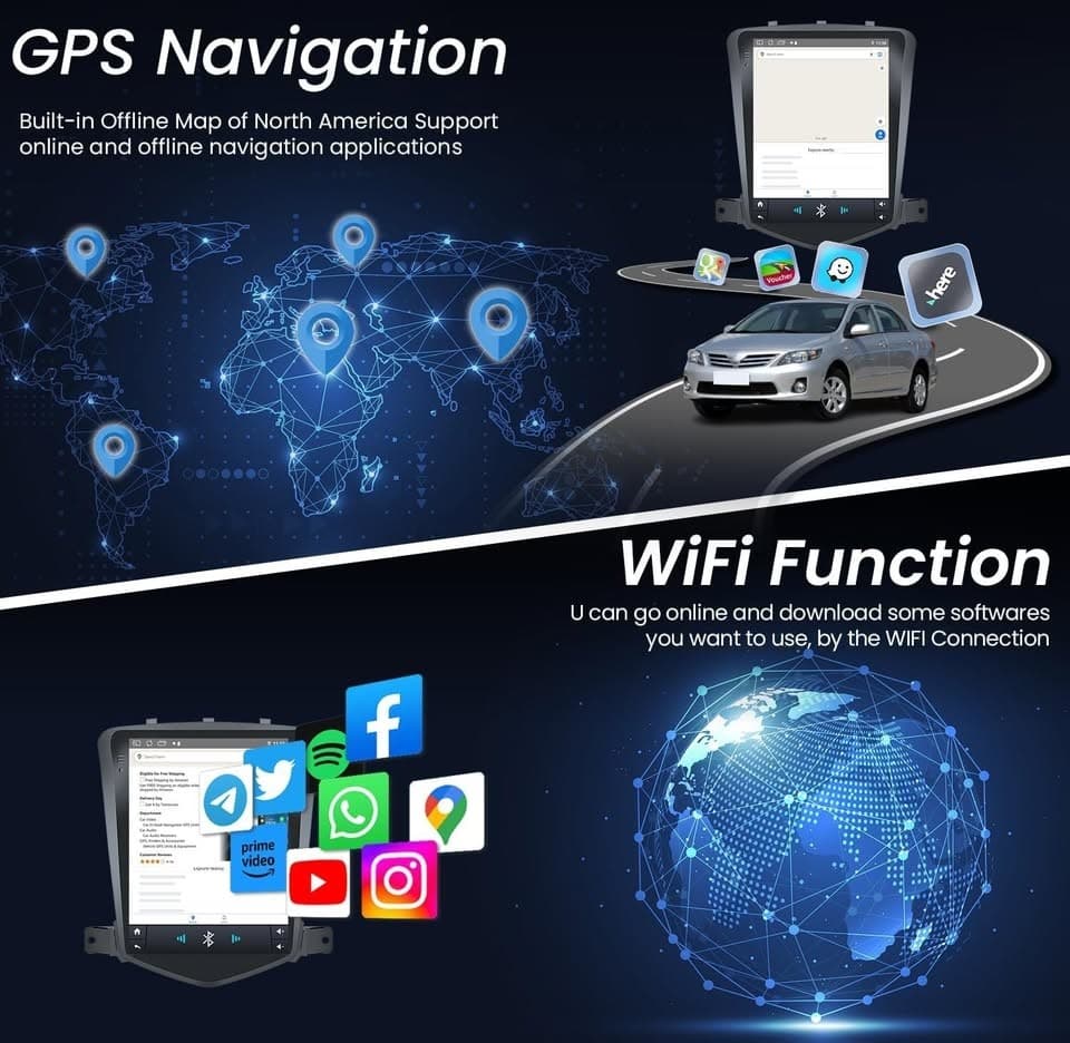 Chevy Cruze (2009-2015) 10.4" Android 12 Car Radio GPS 64G 5G WiFi CarPlay BT - Thumbnail 7