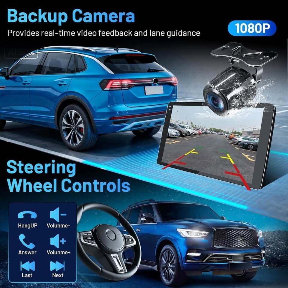 Android 13 10" Car Radio Jeep Compass 2017-2020 CarPlay GPS BT WiFi - Thumbnail 9