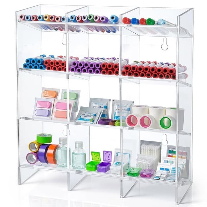 Cinnvoice Large Phlebotomy Organizer 3-Tier Wall or Counter Tube Rack Holder - Thumbnail 5