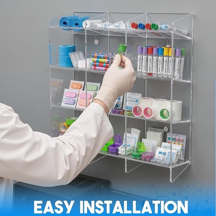 Cinnvoice Large Phlebotomy Organizer 3-Tier Wall or Counter Tube Rack Holder - Thumbnail 9