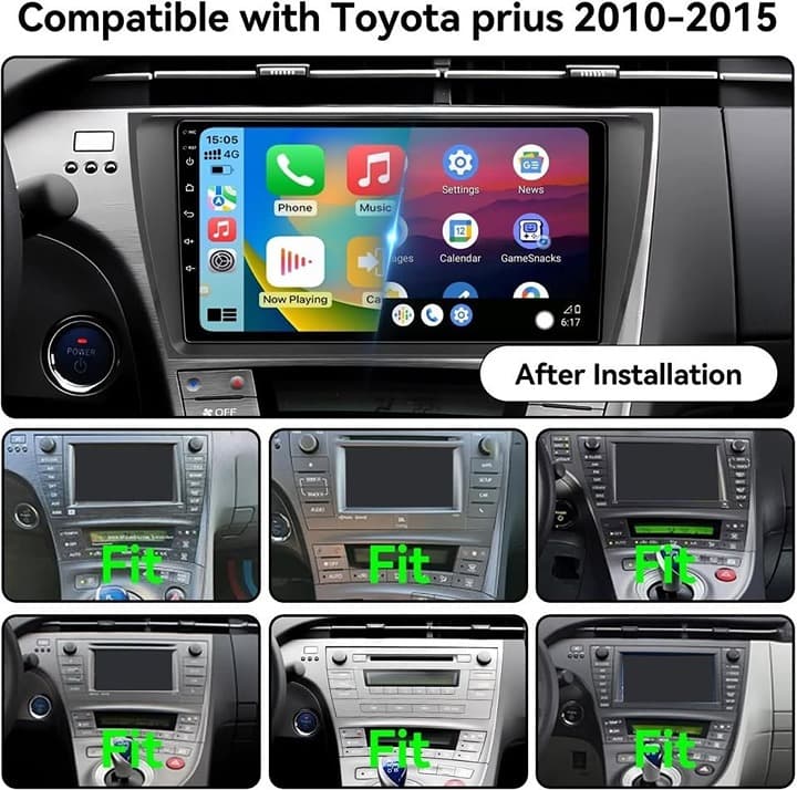 Android 13 Car Stereo Prius 2010-2015 9" CarPlay Android Auto GPS - Thumbnail 7