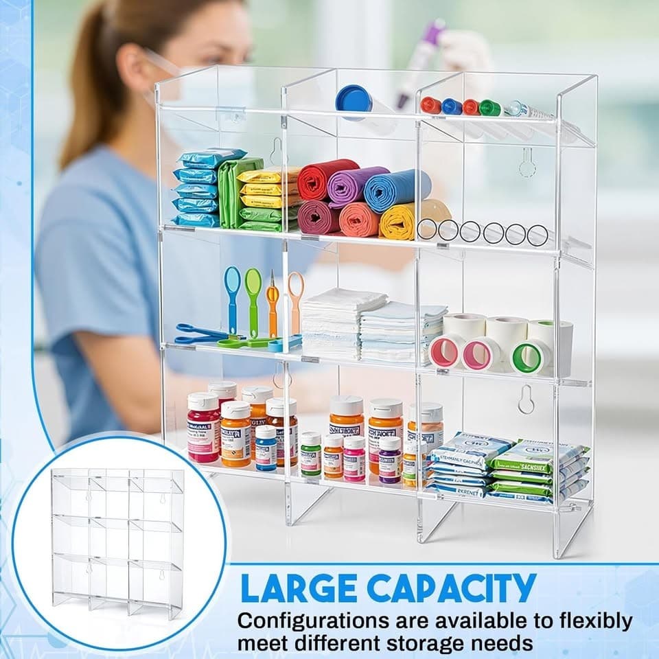 Cinnvoice Large Phlebotomy Organizer 3-Tier Wall or Counter Tube Rack Holder - Thumbnail 4