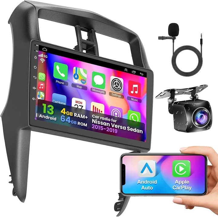 10" Car Stereo GPS 4+64GB for Nissan Versa 2015-2019 Wireless CarPlay Android - Thumbnail 4