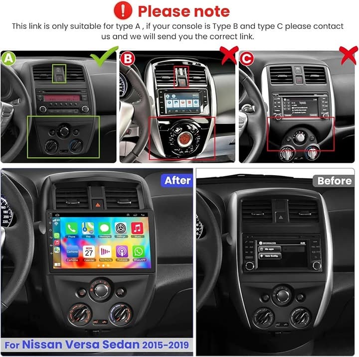 10" Car Stereo GPS 4+64GB for Nissan Versa 2015-2019 Wireless CarPlay Android - Thumbnail 7