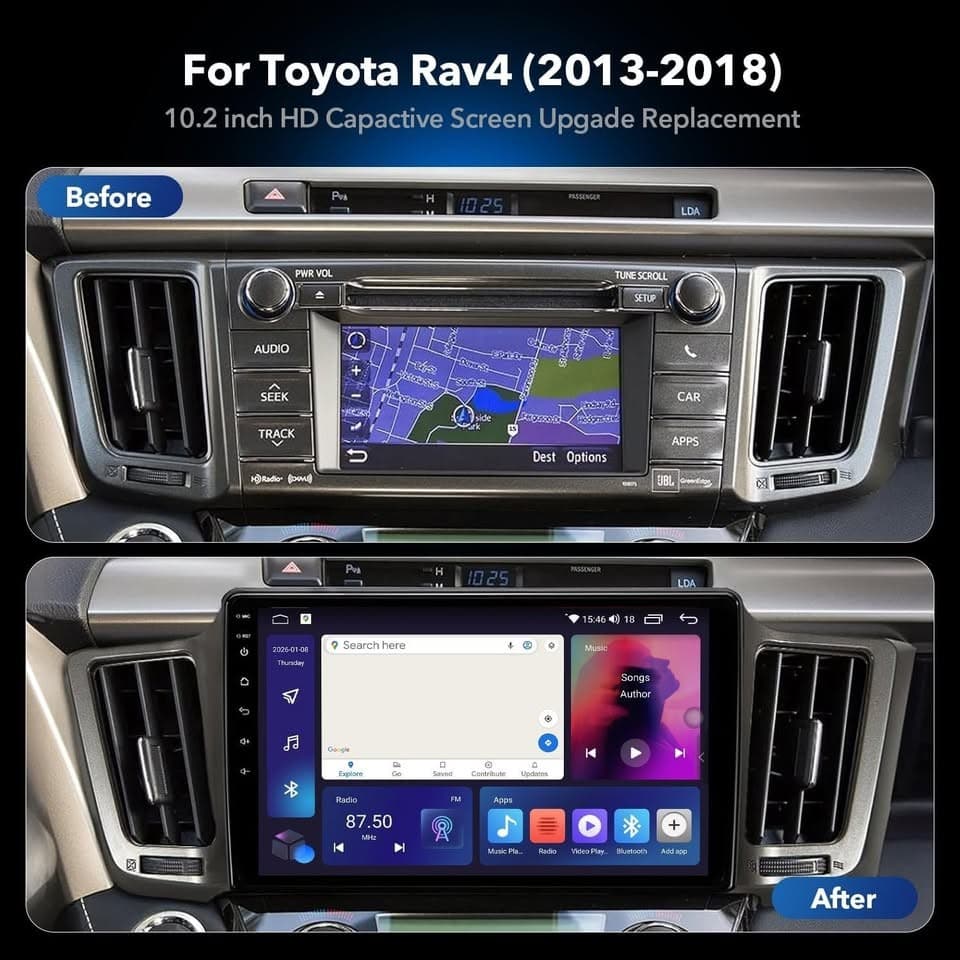10.2" Android 13 RAV4 (2013-2018) Car Stereo Wireless CarPlay 64GB Camera - Thumbnail 5