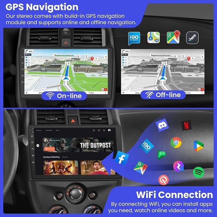 10" Car Stereo GPS 4+64GB for Nissan Versa 2015-2019 Wireless CarPlay Android - Thumbnail 5