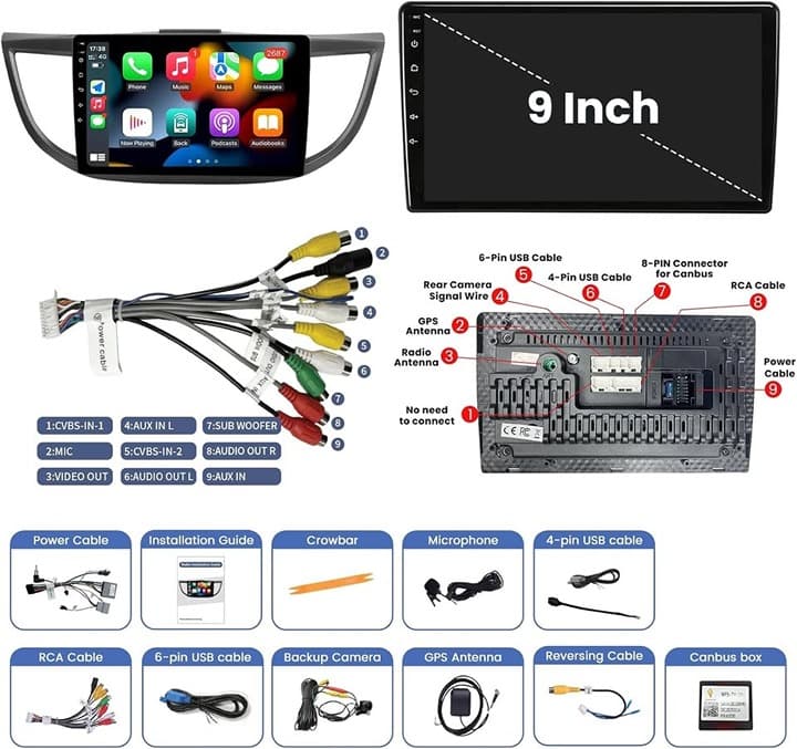 Honda CRV 2012-16 Radio Upgrade: Wireless CarPlay/Android Auto, GPS, WiFi - Thumbnail 8