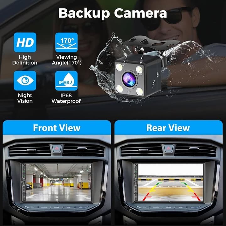 Wireless CarPlay Android Auto Double Din Stereo 7" Touchscreen FM/AM Radio - Thumbnail 7