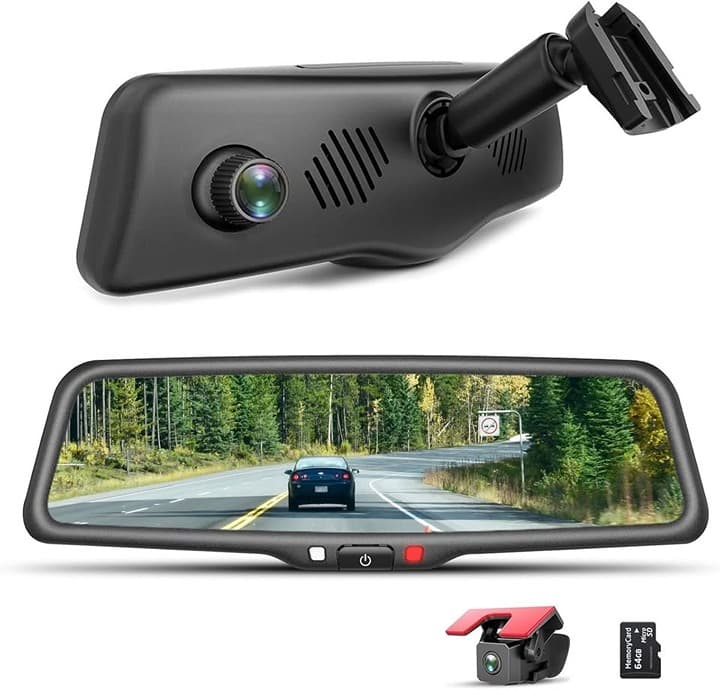 KBD OEM Rearview Mirror Dash Cam 9.66" 2K Front 1080P Rear WiFi - Thumbnail 5