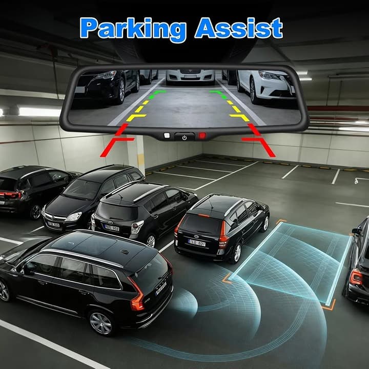 KBD OEM Rearview Mirror Dash Cam 9.66" 2K Front 1080P Rear WiFi - Thumbnail 9