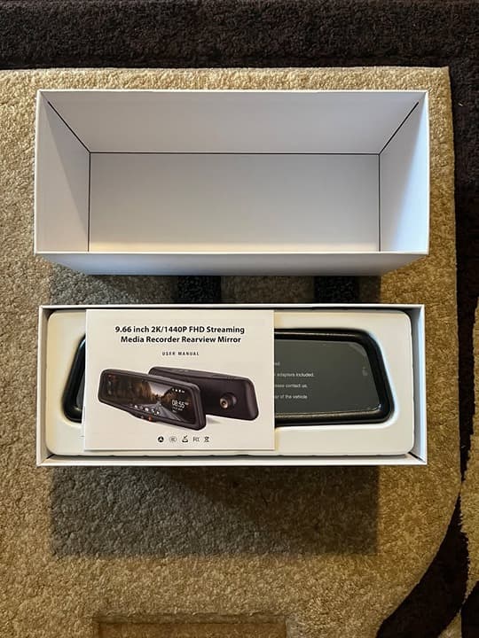 KBD OEM Rearview Mirror Dash Cam 9.66" 2K Front 1080P Rear WiFi - Thumbnail 2