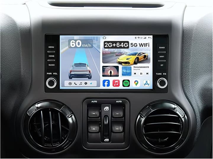 Jeep Wrangler JK CarPlay Android Auto 10" Radio GPS Bluetooth SWC - Thumbnail 4