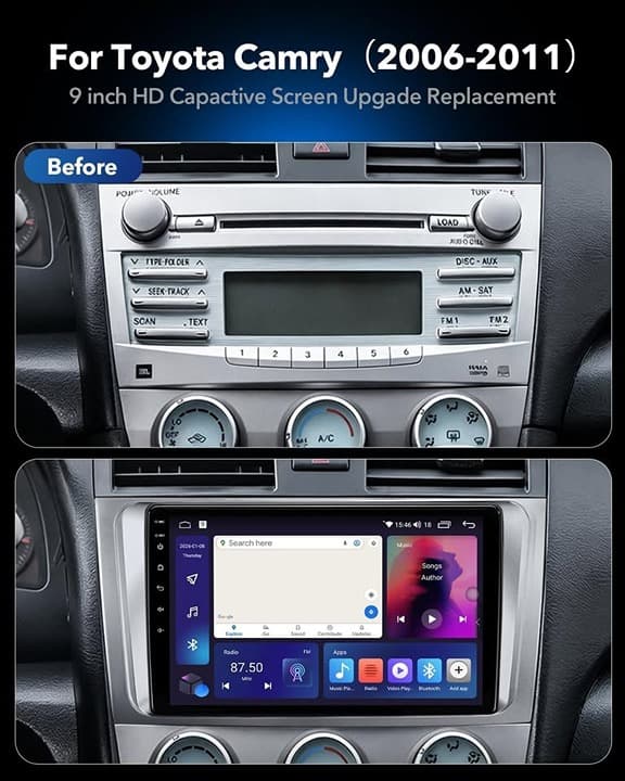 Android 13 4+64GB Car Radio for 2006‐2011 Toyota Camry CarPlay/Android - Thumbnail 5