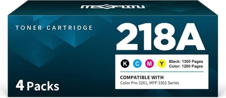 HP 218A Toner 4pk: Black, Cyan, Magenta, Yellow, Chip, for Color Pro 3201dw - Thumbnail 5