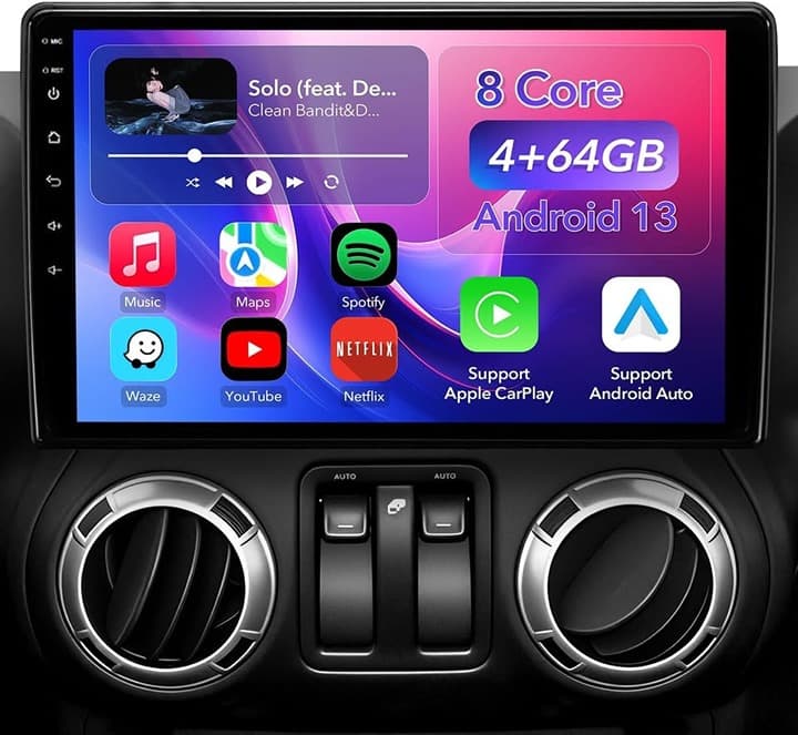 Android 13 10.2" Car Stereo 4+64GB for Jeep/Dodge, Wireless CarPlay/Android Auto - Thumbnail 4