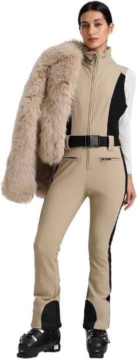 GSOU SNOW Women's Ski Suit, One Piece Snowsuit, Faux Fur Trim Waterproof - Thumbnail 8
