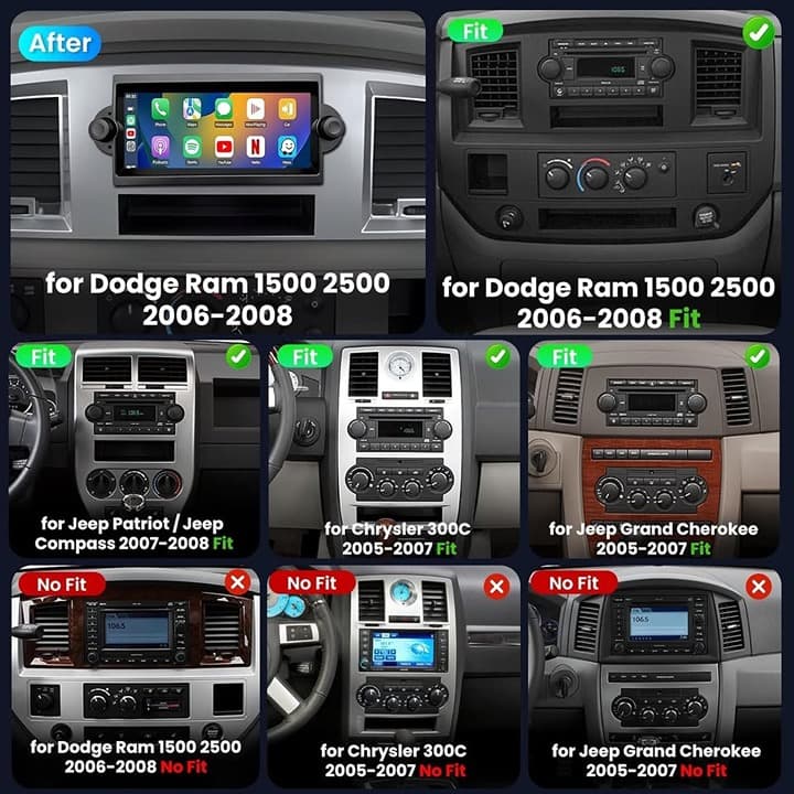 Dodge Ram 06-08 CarPlay Android Auto GPS Car Radio 5G WiFi Bluetooth - Thumbnail 10