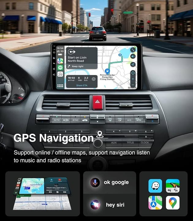 Honda Accord 2008-2013 CarPlay Android Auto GPS 10" QLED 4+64G BT Radio - Thumbnail 9