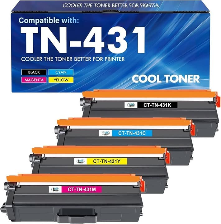 Cool Toner TN-431 Toner Cartridge 4pk for Brother MFCL8900CDW HLL8360CDW Printer - Thumbnail 5