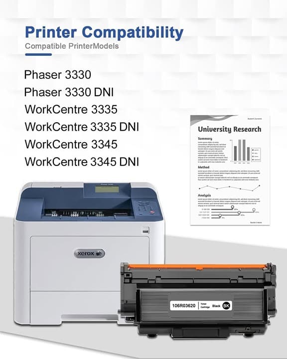 FristGlory 106R03620 High Yield Black Toner for Xerox 3330 3335 3345 Printers - Thumbnail 5