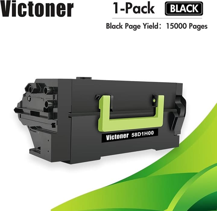 VICTONER 58D1H00 58D1000 Black Toner Cartridge for Lexmark MS/MX Series - Thumbnail 6