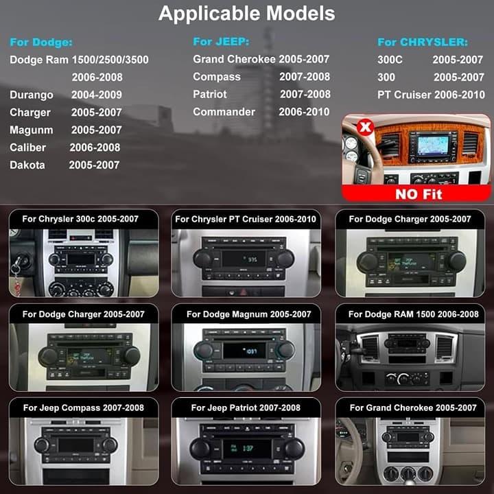 Dodge Ram 1500/2500 06-08 Car Radio Stereo GPS CarPlay Android Auto 6.86" HD - Thumbnail 7