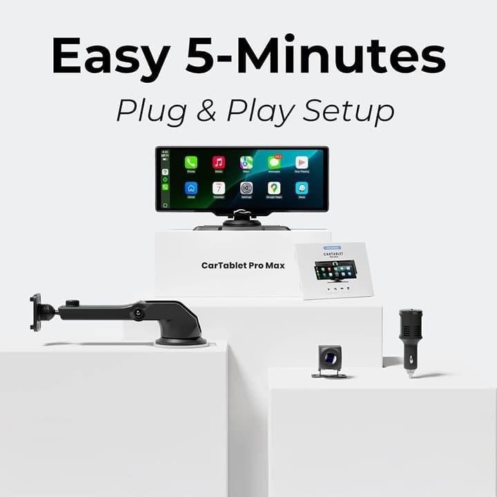 CarTablet Pro Max 10" Wireless CarPlay Android Auto 4K Dash Cam w/ Reverse Camer - Thumbnail 9