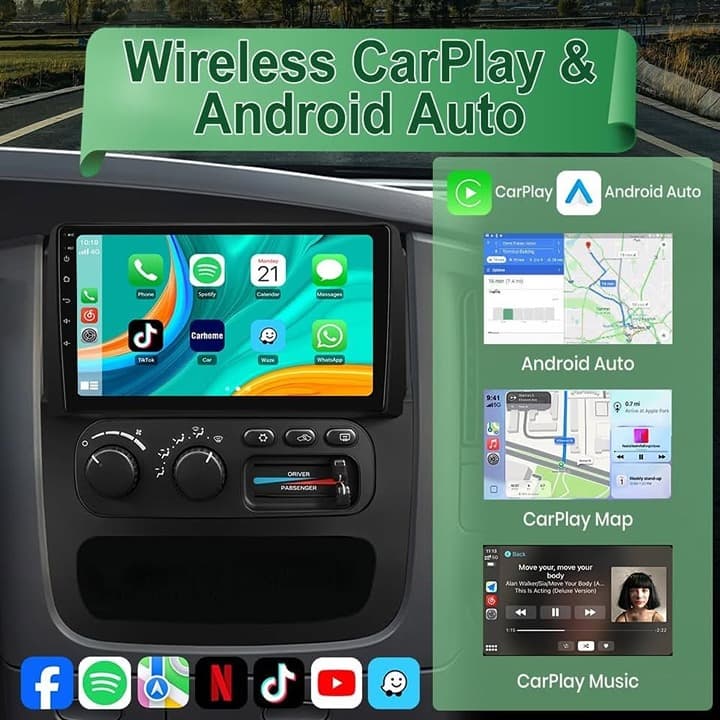 Doreon 9" Android 15 Car Stereo for Dodge RAM 1500 2500 3500 2002–2005 CarPlay G - Thumbnail 7