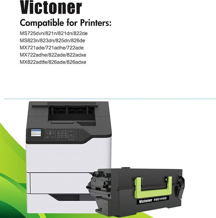 VICTONER 58D1H00 58D1000 Black Toner Cartridge for Lexmark MS/MX Series - Thumbnail 5
