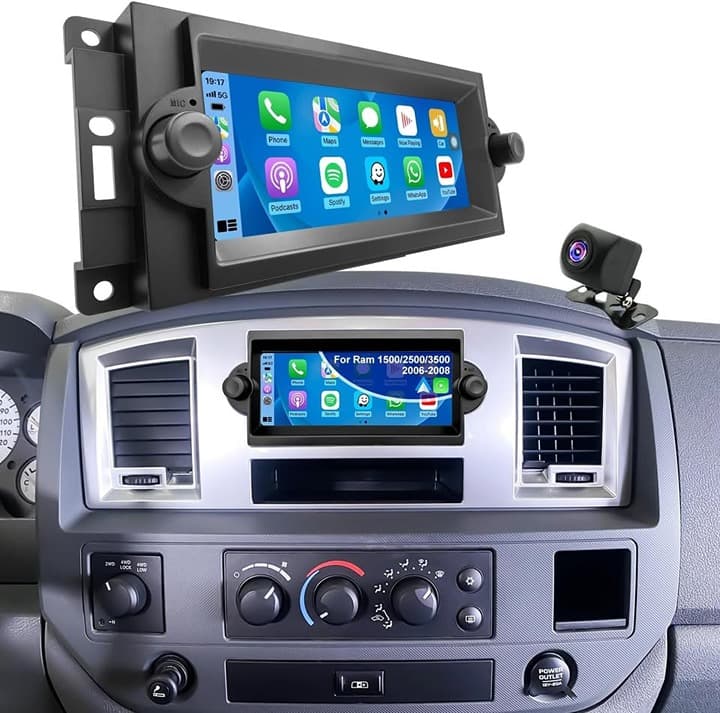 Dodge Ram 1500/2500 06-08 Car Radio Stereo GPS CarPlay Android Auto 6.86" HD - Thumbnail 5