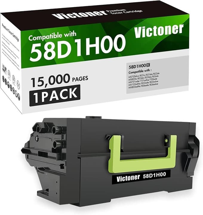 VICTONER 58D1H00 58D1000 Black Toner Cartridge for Lexmark MS/MX Series - Thumbnail 4