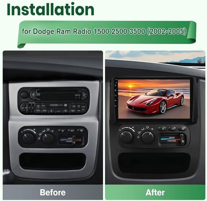 Doreon 9" Android 15 Car Stereo for Dodge RAM 1500 2500 3500 2002–2005 CarPlay G - Thumbnail 4