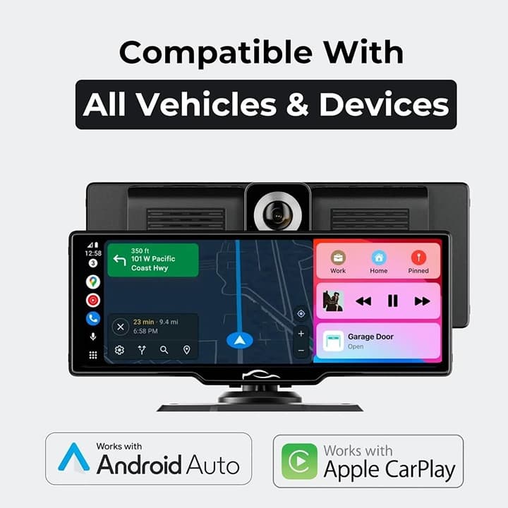 CarTablet Pro Max 10" Wireless CarPlay Android Auto 4K Dash Cam w/ Reverse Camer - Thumbnail 5