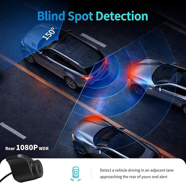 KCV 4K Mirror Dash Cam Mustang 15-23 F/R 1080P, Plug&Play, 64GB Card - Thumbnail 5