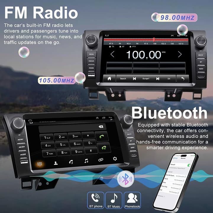 Android 13 Car Radio for Toyota Tundra 07-13 Sequoia 08-15 Wireless CarPlay GPS - Thumbnail 8