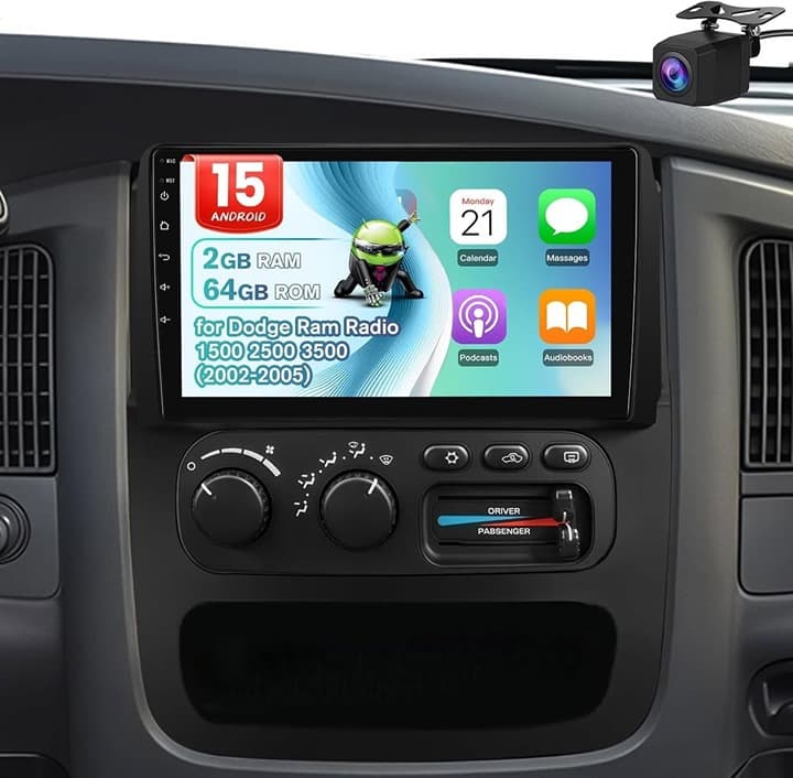 Doreon 9" Android 15 Car Stereo for Dodge RAM 1500 2500 3500 2002–2005 CarPlay G - Thumbnail 3